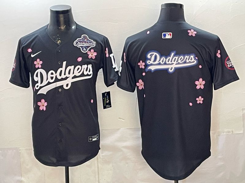 Men Nike 2026 Los Angeles Dodgers Blank Black Sakura Edition Game MLB Jersey 0012->los angeles dodgers->MLB Jersey
